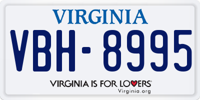 VA license plate VBH8995