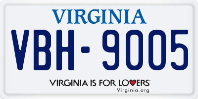 VA license plate VBH9005