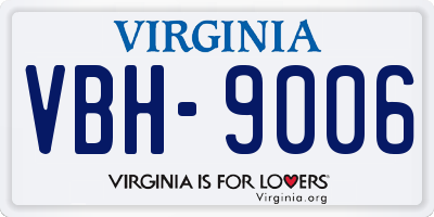 VA license plate VBH9006