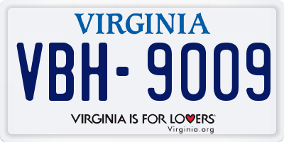 VA license plate VBH9009