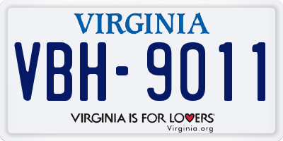 VA license plate VBH9011