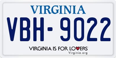 VA license plate VBH9022