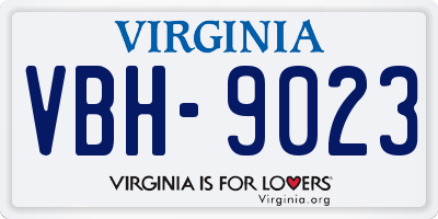 VA license plate VBH9023