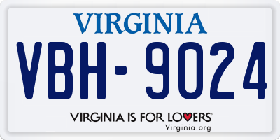 VA license plate VBH9024
