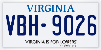 VA license plate VBH9026
