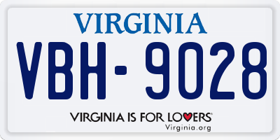 VA license plate VBH9028