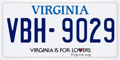 VA license plate VBH9029