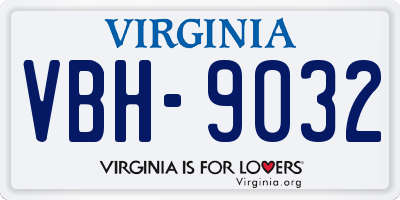 VA license plate VBH9032
