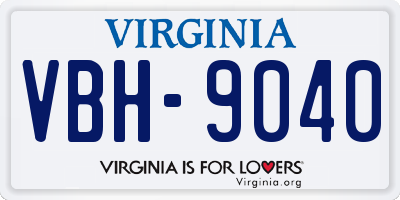 VA license plate VBH9040