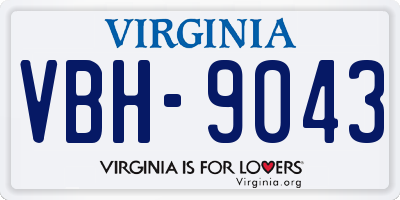 VA license plate VBH9043