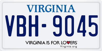 VA license plate VBH9045