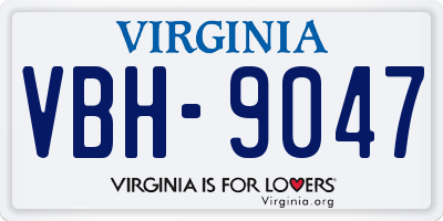 VA license plate VBH9047