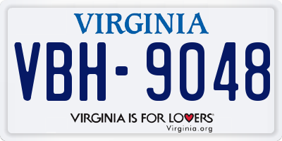 VA license plate VBH9048