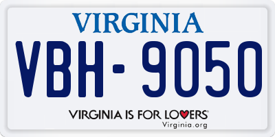 VA license plate VBH9050