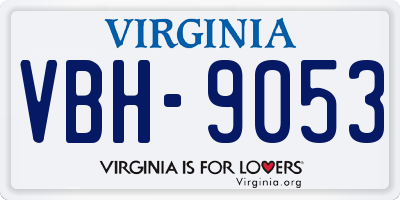 VA license plate VBH9053