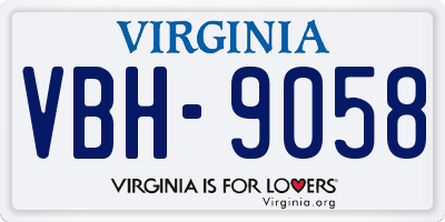 VA license plate VBH9058