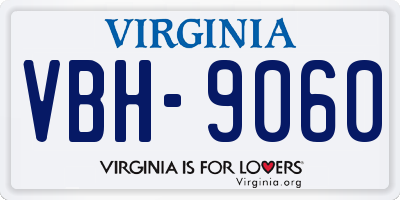 VA license plate VBH9060