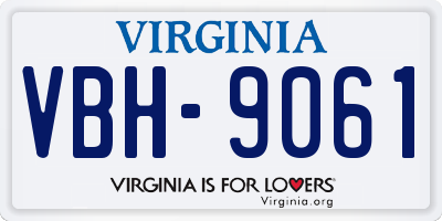 VA license plate VBH9061