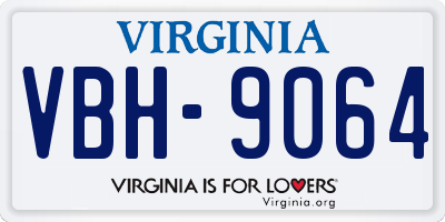 VA license plate VBH9064