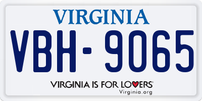 VA license plate VBH9065