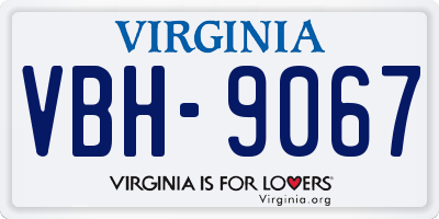 VA license plate VBH9067
