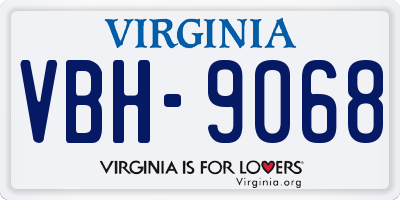 VA license plate VBH9068
