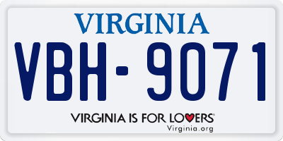 VA license plate VBH9071