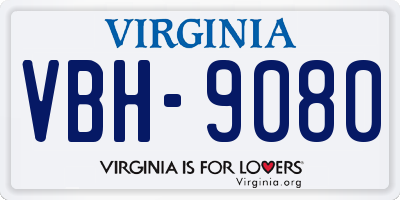 VA license plate VBH9080