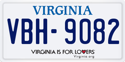 VA license plate VBH9082