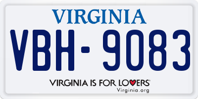 VA license plate VBH9083