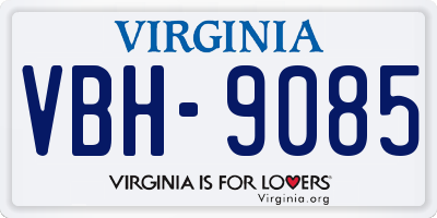 VA license plate VBH9085