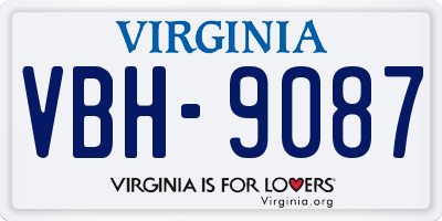 VA license plate VBH9087
