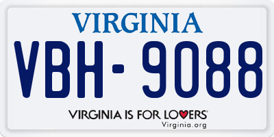 VA license plate VBH9088