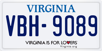 VA license plate VBH9089