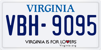 VA license plate VBH9095