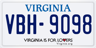 VA license plate VBH9098