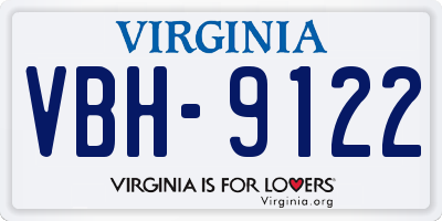 VA license plate VBH9122