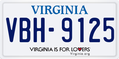 VA license plate VBH9125