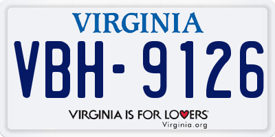 VA license plate VBH9126