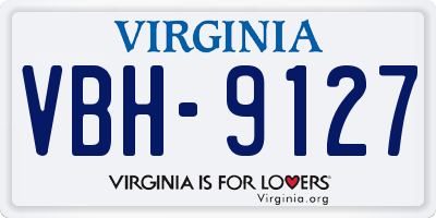 VA license plate VBH9127