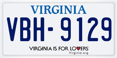 VA license plate VBH9129