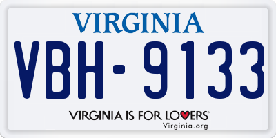VA license plate VBH9133