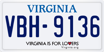 VA license plate VBH9136