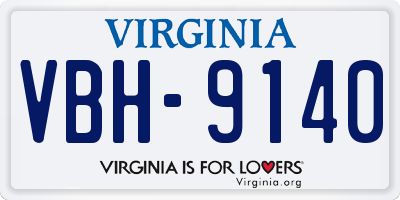 VA license plate VBH9140