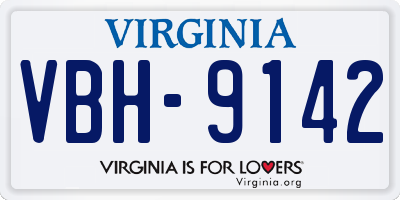 VA license plate VBH9142