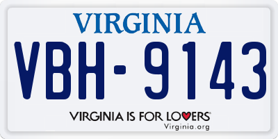 VA license plate VBH9143