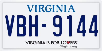 VA license plate VBH9144