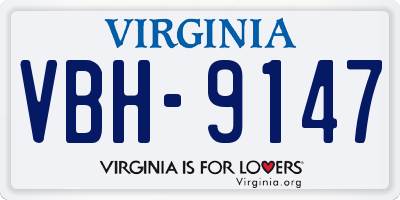VA license plate VBH9147