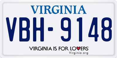 VA license plate VBH9148
