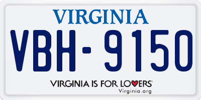 VA license plate VBH9150